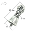 925银金刚铃，规格：10.5x23.3mm 孔径：1.7mm，银饰配件，银泰银厂家直销