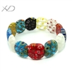 千花琉璃彩色手链，规格：18mm，尺寸：7寸，弹力线手工饰品