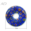 千花琉璃小玉佩首饰，规格：30mm，时尚首饰（花纹颜色混批）