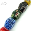 千花琉璃手工珠子，规格：10x14mm，时尚饰品，琉璃首饰