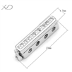 925银四排梯方精品扣镀白金，规格：4.7x23mm，珍珠项链扣 多排，项链扣手链扣多排，银项链扣