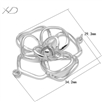 925银玫瑰花连接器镀白金，规格：29.3x34.2mm，银连接器 首饰配件，项链 连接器 银，银连接器配件