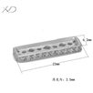 925银四排长方形手链项链镀白金，规格：6.2x22mm 厚度：2.5mm，手链项链配件，银隔片批发，隔珠配件