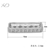 925银三排长方形手链项链镀白金，规格：6x18mm，厚度：2.5mm，隔珠配件，925银隔片 diy，银配件隔片 925